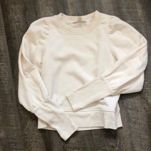 Banana republic cropped sweatshirt puff shoulder